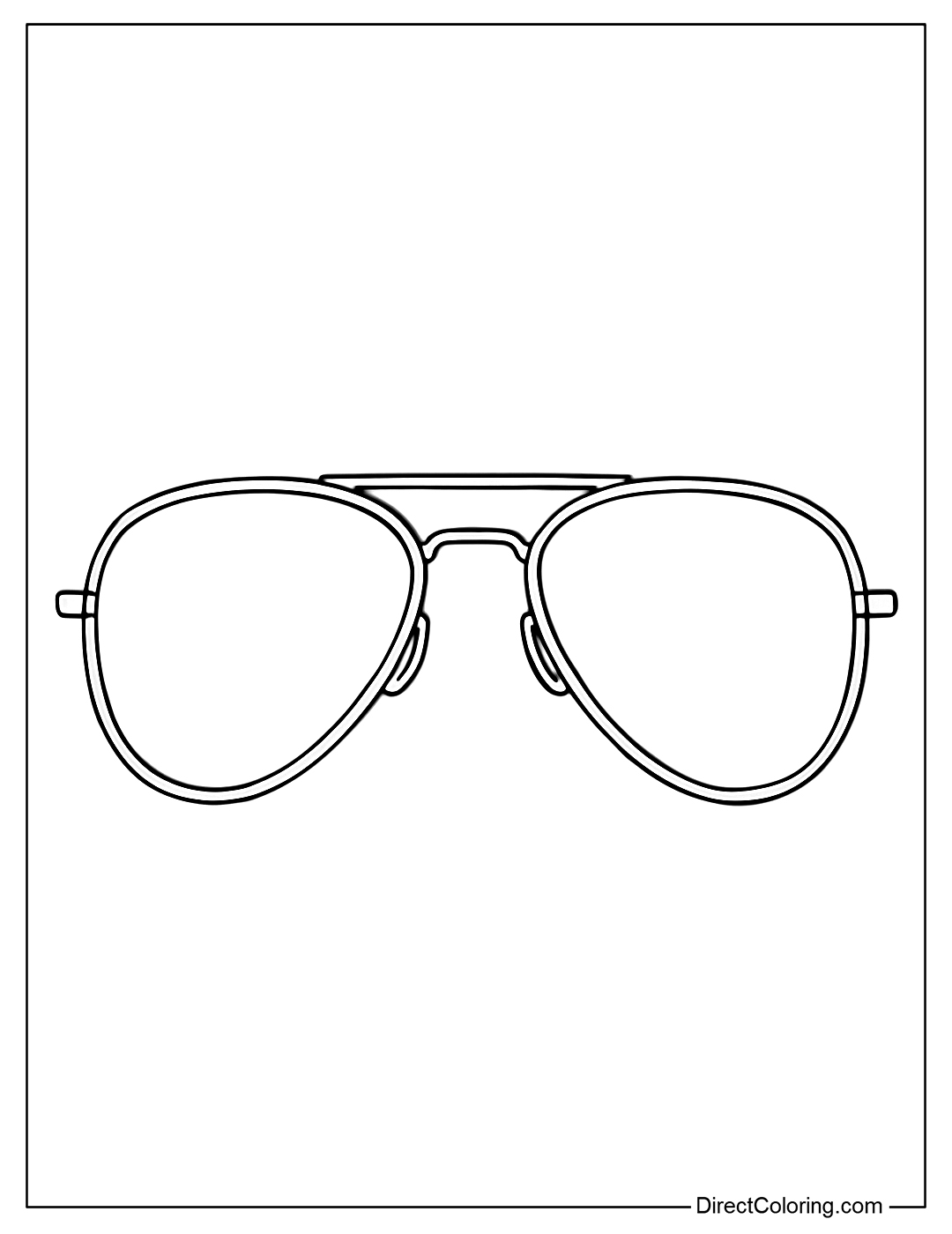 Vintage Aviator Sunglasses Coloring Page